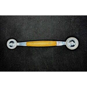VTG 60s Wood Handle Stainless Steel Double Head Melon Baller West Germany 6.5”